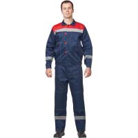 Summer work suit for men L20-KBR with SOP blue/red