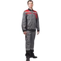 Summer work suit for men l19-KBR with SOP grey/red