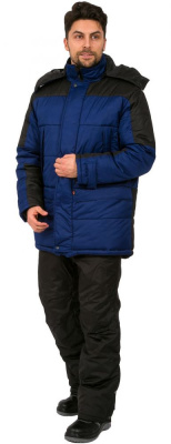 Зимняя куртка Европа (Дюспо), мужская, утепленная, цвет: темно-синий/черный