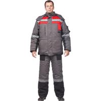 Winter work suit for men z33-KPK with SOP grey/red
