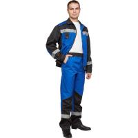 Summer work suit for men L21-KBR with SOP cornflower blue/black