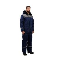 Winter work suit for men Z35-KBR with SOP blue/grey