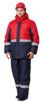Winter work jacket SUNTAR for men, insulated, color: red/blue