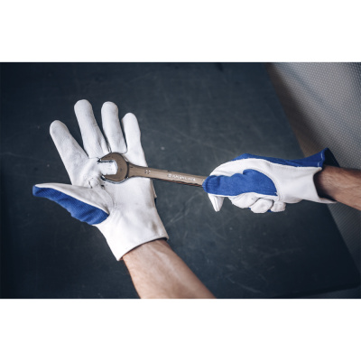 JLE321 Leather and cotton work gloves