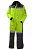 Winter work overalls with a hood yellow-grey high visibility