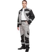 Summer work suit for men L21-KBR with SOP grey/black