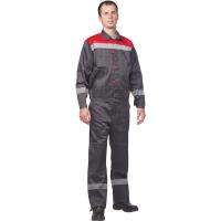 Summer work suit for men L20-KBR with SOP grey/red